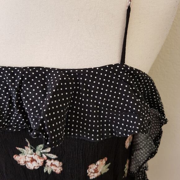 Lulu's Ruffled Around The Edges Floral Mini Dress / Tunic Top S - Picture 9 of 11